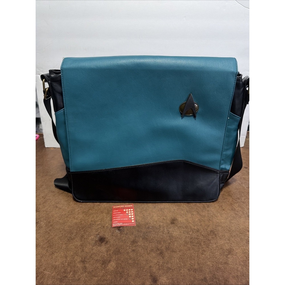 Star Trek Next Generation Messenger Shoulder Laptop Tablet School Bag Teal